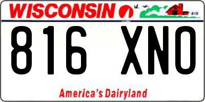 WI license plate 816XNO