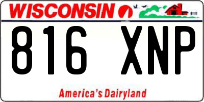WI license plate 816XNP
