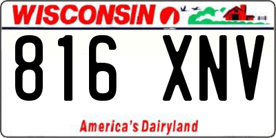 WI license plate 816XNV