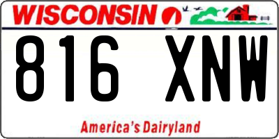 WI license plate 816XNW