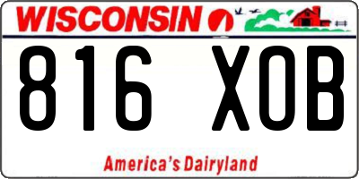 WI license plate 816XOB