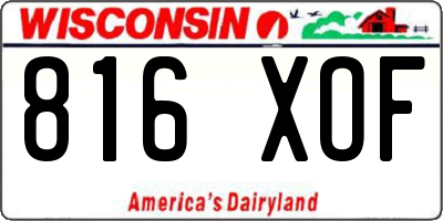 WI license plate 816XOF