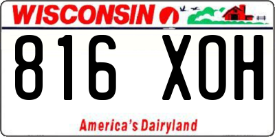 WI license plate 816XOH