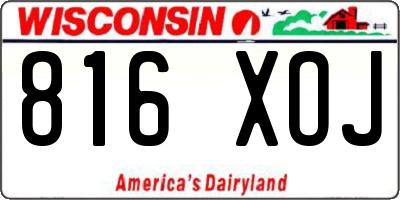 WI license plate 816XOJ