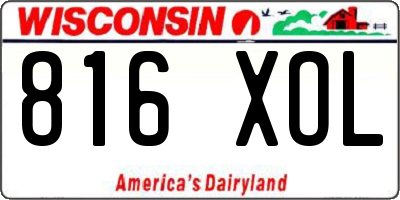 WI license plate 816XOL