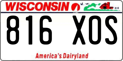 WI license plate 816XOS