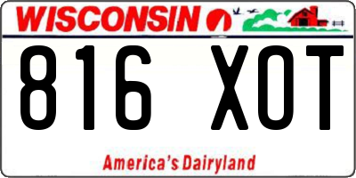 WI license plate 816XOT