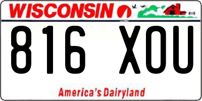 WI license plate 816XOU
