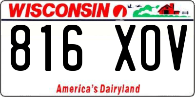 WI license plate 816XOV