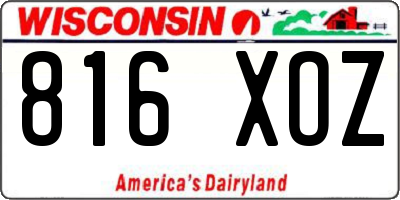 WI license plate 816XOZ