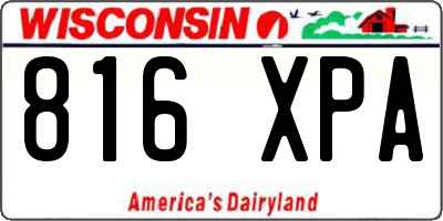 WI license plate 816XPA