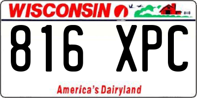 WI license plate 816XPC
