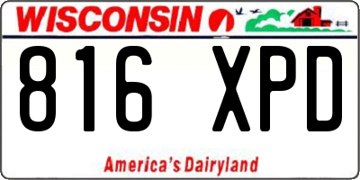 WI license plate 816XPD