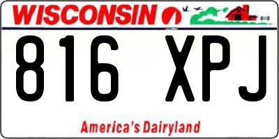 WI license plate 816XPJ