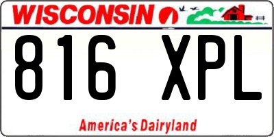 WI license plate 816XPL