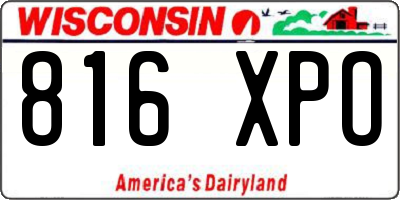 WI license plate 816XPO