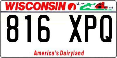 WI license plate 816XPQ
