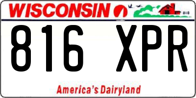 WI license plate 816XPR