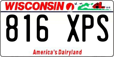WI license plate 816XPS
