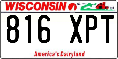 WI license plate 816XPT