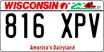 WI license plate 816XPV
