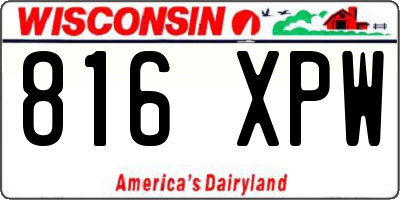 WI license plate 816XPW