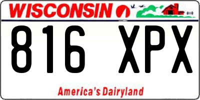 WI license plate 816XPX