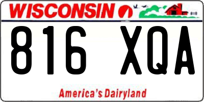 WI license plate 816XQA