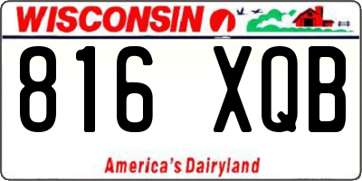 WI license plate 816XQB
