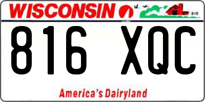 WI license plate 816XQC