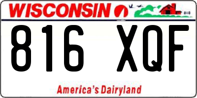 WI license plate 816XQF