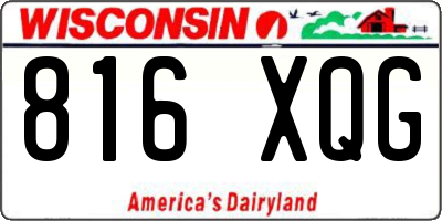 WI license plate 816XQG
