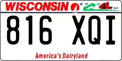 WI license plate 816XQI