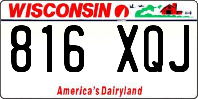 WI license plate 816XQJ