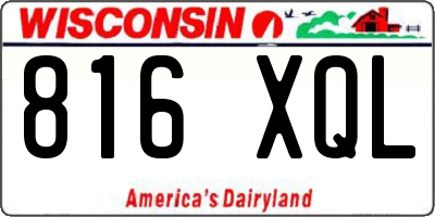 WI license plate 816XQL