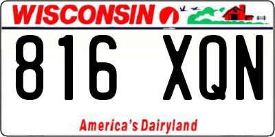 WI license plate 816XQN
