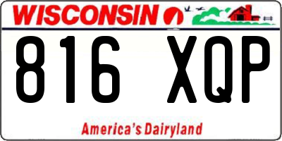 WI license plate 816XQP