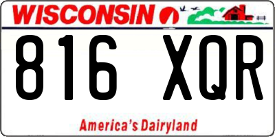 WI license plate 816XQR