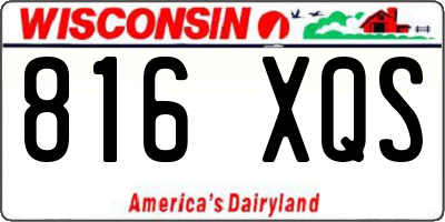 WI license plate 816XQS