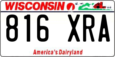 WI license plate 816XRA