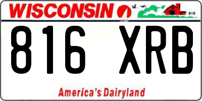 WI license plate 816XRB