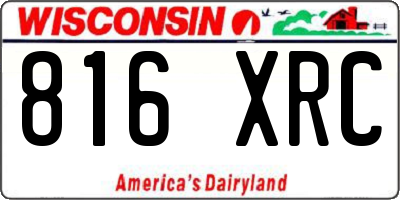 WI license plate 816XRC