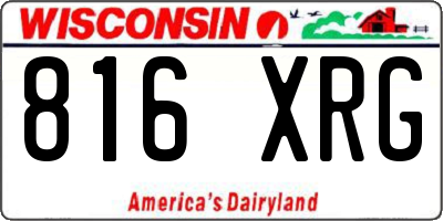 WI license plate 816XRG