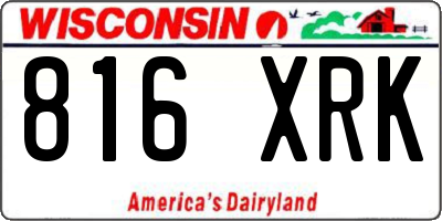 WI license plate 816XRK