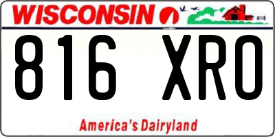 WI license plate 816XRO