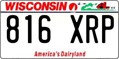 WI license plate 816XRP
