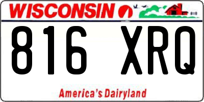 WI license plate 816XRQ