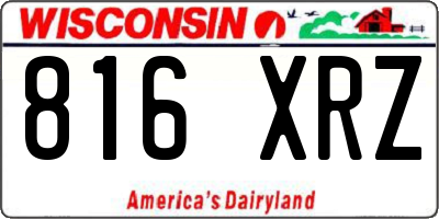 WI license plate 816XRZ