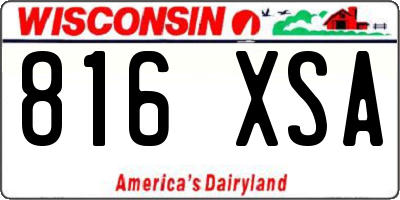 WI license plate 816XSA