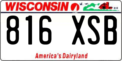 WI license plate 816XSB